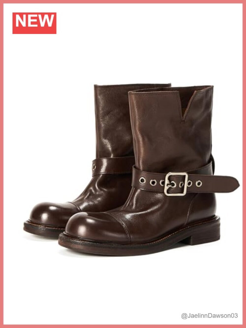 Western Ankle Boots Vintage Round Toe Flat Heel Booties Silver Buckle Fall